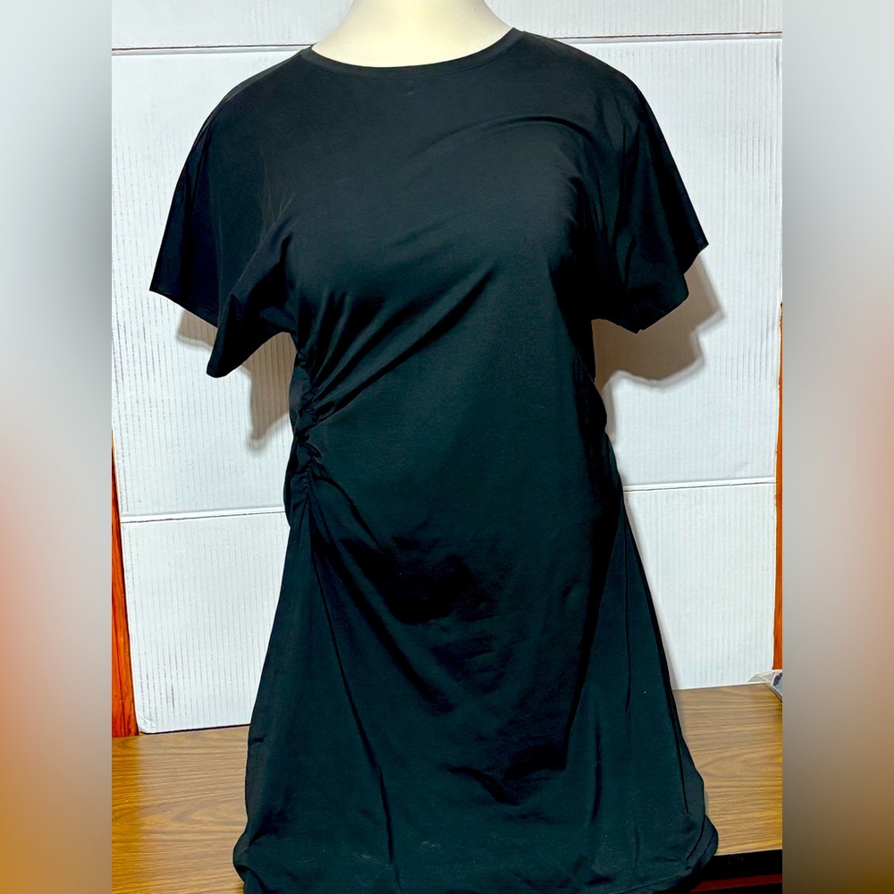 Seed to Style 2X Black Ruched T-Shirt Dress
95% organic cotton 5% spandex